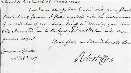 Signature of Robert Clive, 1757